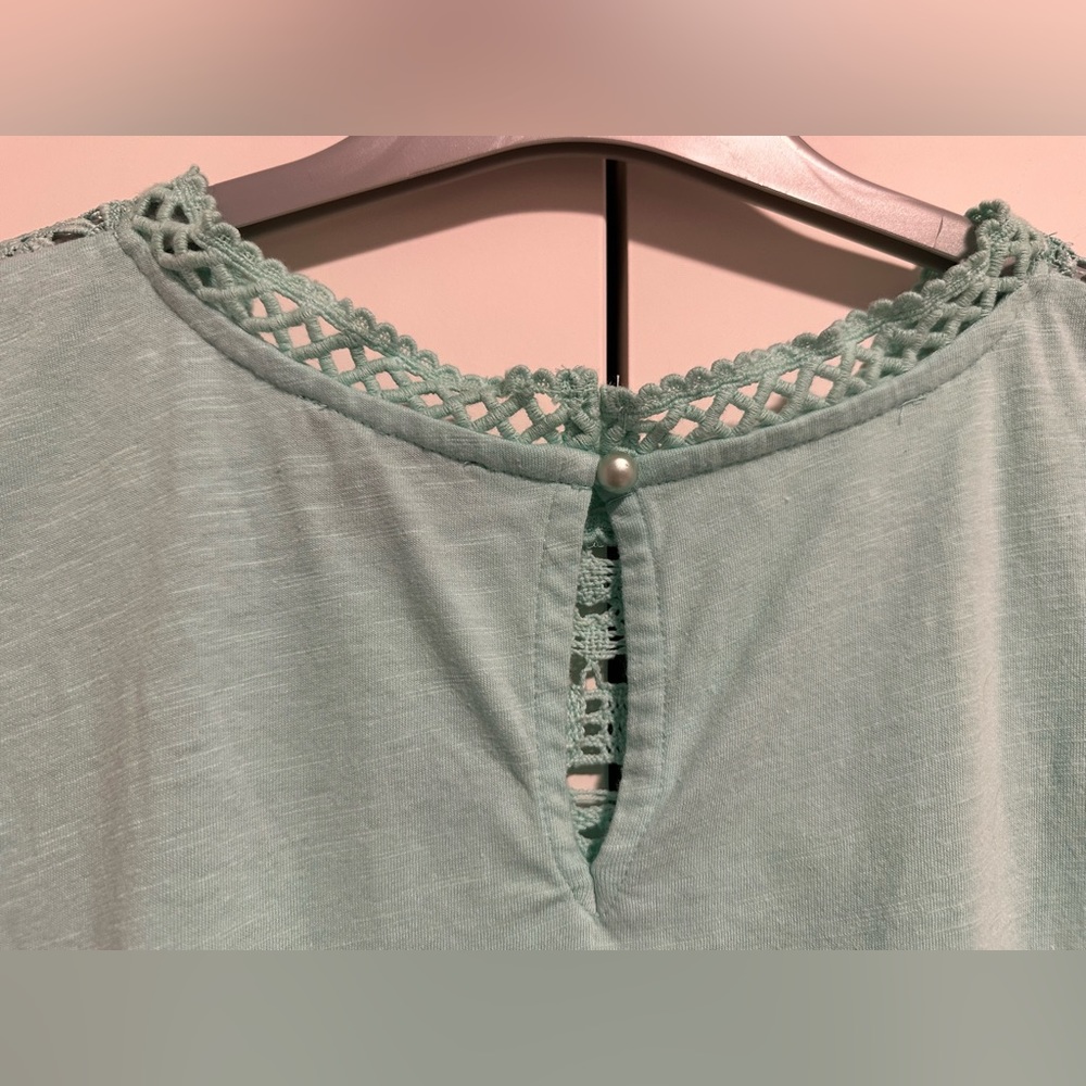 Lane Bryant Green Tank Top Lace Design 26/28 - Picture 6 of 12